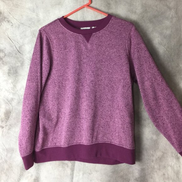 L.L.Bean Lightweight Soft Crewneck Sweater Fleece Top Purple Women’s size Med - Picture 8 of 9